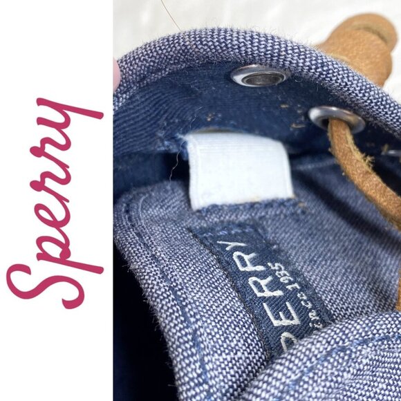 SPERRY TOPSIDER SLIP ON CANVAS DECK SHOES BLUE WOMENβS SIZE 7.5 - Picture 8 of 11